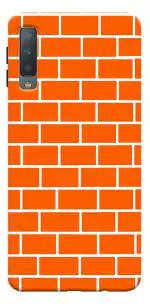 MobiEra Samsung Galaxy A7 2018 Orange Bricks Design Plastic Hard Case Cover