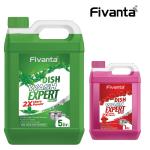 Fivanta Long-Lasting Refreshing For All Utensils Dishwashing Liquid Gel 6L (Rose 1L + Neem 5L)