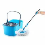 PROCLEAN Elegant Bucket Spin Mop with Telescopic Pipe 19-22 MM with 2 Microfiber Mop Refills.