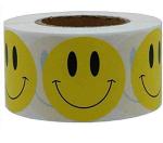 Blackdreams Paper Smiley Face Self Adhesive Round Sticker - Small (Pack Of 25)