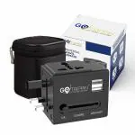 GoTrippin Universal Travel Adapter, 2 USB Ports (Black)