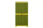 Supreme Furniture Fusion SR 02 Plastic Shoe Rack for Home (Med,M.Green/L.Yellow)