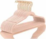VIKIJO -Non-Slip Velvet Hangers Premium Suit Hangers Ultra Thin Space Saving 360 Degree Swivel Hook Clothes Hangers Velvet for Suits,Coats,Jackets Hanger Set (Pink, 30)