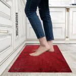 Rugspiration Handloom Design Collection Red Wool Carpet, 2 X 3 Ft