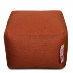 Style Homez ORGANIX Collection, Square Poof Bean Bag Ottoman Stool Large Size Orange Color in Organic Jute Fabric, Cover Only