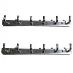 IDEAL PRIME Heavy Duty Stainless Steel 6 Pin hook Rail Combo Set Steel Wall Mounted Hook Bathroom Hanger Kitchen Utensils Holder Bathroom Accessories Kitchen Item Pack of 2