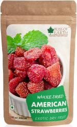 Bliss of Earth 200gm Whole Dried American Strawberries Exotic Dry Fruit Healthy and Tasty