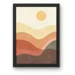 ZIG ZAG Elevate Your Space with Stunning Resin Art Laminated Art Painting Wall Art in Black Frame A4 size | Wall Art For Living Room Bedroom Dining Room Modern Picture Frame (BOHO)