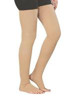 KUDIZE Varicose Vein Stocking Compression Thigh Length Beige, XL