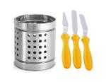 Blue Wonder Stainless Steel Cutlery Holder With 3 Pcs Pallet Knife Set and (Multicolour, Pack of 2)