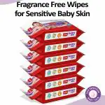 LuvLap Sensitive wipes for baby skin Rich in Vitamin E, 72 Wipes/Pack, Pack of 5