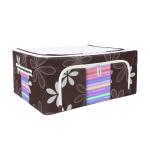 Inditradition Multipurpose Foldable Storage Boxes for Clothes, Wardrobe Organizers (Oxford Fabric, Brown, 24 Liter, Pack of 1)