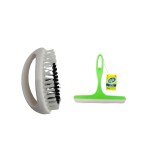 EZY BE Plastic Floor Kitchen Squeege Supreme Wiper for Bathroom Cleaner - 24 INCH with York Tile Brush