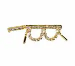 Real Seed Gold Brass Decorate in American Diamond Googles
