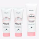 SMART BEAUTY Oriflame ESSENTIALS Glow Essentials Mask & Scrub with Vitamins E & B3 75 ml (pack of 2) , Face Wash with Vitamins E & B3 125 ml (3 Items in the set)