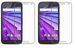 Vizio Moto G3 Transparent Tempered Glass Touch Sensitive and Anti-Shatter Screen Protector with Wet and Dry wipes - 8 x 15 cm - (Pack of 2)