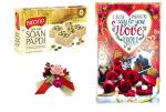 Feastive Celebrations Bikano Soan Papdi, Flower Spray And Love You Card