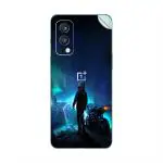 GADGETSWRAP Printed Vinyl Skin Sticker for Oneplus Nord 2 - Skylines Biker Blue City Photomanipulation