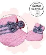 Cocoon Organics Handcrafted soft and warm winter socks for babies - Pink