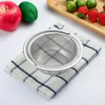 KitchenFest Rustproof, Stainless Steel Sink Strainer with Handle , 2mm Perforated Holes, 11 cm.