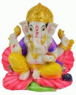 Real Craft Multicolor Polyresin Ganesha Idol, Vinayaka Statue, Ganpati Decorative Statue