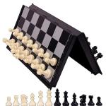 KIDZMART Chess Board | Magnetic Chessboard | Game Set with Folding Travel Portable Case | Travel Chessgame | Premium Classic Black & Ivory Color Pieces Gift for Kids and Adults 10x10