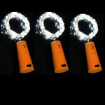 XERGY Bottle Cool White Lights Battery Powered, Cork Shaped Fairy String DIY, Decor (Pack of 3)