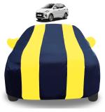 Mockhe Car Cover Compatible with Hyundai Aura with Mirror Pockets, Triple Stitched, Water Resistant Car Body Cover, Navy, Yellow