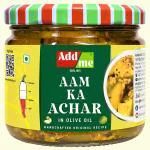 Add me Home Made Mango Pickle in Olive Oil 300gm Aam ka Achar ramkela in olive oil Glass Pack