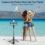 BOPUD Bluetooth Extendable Selfie Sticks with Wireless Remote\ Bluetooth Extendable Selfie Sticks with Wireless Remote and Tripod Stand, 3-in-1 Multifunctional Selfie Stick with Tripod Stand Compatible with All Smartphone with Tripod