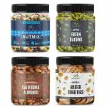 GreenFinity Dry Fruits Combo Pack - (250 * 4) 1kg (Almonds, Green Raisin, Anjeer, Mixed Nuts) - All Premium.