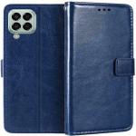 Slugabed Vintage Leather Finish Flip Cover for Samsung Galaxy M33 5G | Inside Pockets & Inbuilt Stand | Wallet Style Back Case | Magnet Closure (Blue)