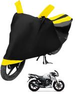 Auto Hub Bike Cover for TVS Apache RTR 160 , Dustproof UV Protection water resistant Custom Fit Cover-(Black-Yellow )