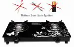 LivFlame Popular 2 Burner Designer Toughened Glass AutoMatic Gas stove