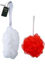 Lonekart Pp Handle, Loofah For Bathing White (Pack of 2)