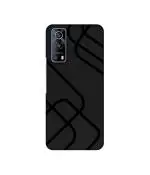 Casotec Zig-Zag Black Line Design 3D Printed Hard Back Case Cover for Vivo iQOO Z3