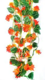 Bs Amor Multicolor Artificial Garland Money Plant And Maple Leaf Creeper Bail Theme (6 Pcs)