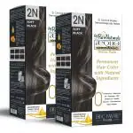 Aequo Organic Damage Free Cream Hair Color Salon Pack 2N Blackish Brown 120ml (pack of 2)