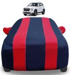 Auto Hub Car Cover Compatible with Hyundai Creta New (Model : 2020-Till Date) with Mirror Pockets, Triple Stitched, Navy, Red, Water Resistant Car Body Cover