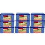 Ganpati Bags Diwali Gifting Hand Stiched Crafted Saree Cover In leheriya print pack Of 9 Blue