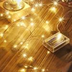 LTETTES Warm White Battery Powered LED Copper Wire String Fairy Light 8.5 cm and 50 Lights
