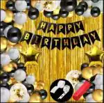 Party Midlinkerz Plastic 1st Happy Birthday Decoration Kit (61 Pcs)