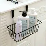 Inditradition Over Door Hanging Basket Storage Organizer for Kitchen & Bathroom (28 x 12 x 22 cm, Black)