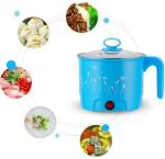Viradiya’s Electric 1.8 Litre Mini Cooker Kettle with Glass Lid Base Concealed Base Cooking Pot Noodle Maker Egg Boiler hot Pot Vegetable and Rice & Pasta PorridgeTravel Cookers and Steamer,Multicolour