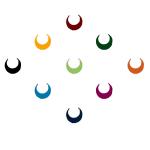 Comet Busters Multicolor Moon Bindis (9mm) (BIN1063)