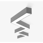 Acco LED 4 Feet Customised Corporate Black Zig Zag Downlit Shaped Linear Light Wattage 50 Watt (Neutral White-4000K)