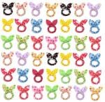 THE MAXIM Girl's Rabbit Ear Hair Tie Rubber Band Rubber Band (Multicolor) PACK OF 15
