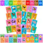 Zyozique Fun Vocabulary Animal, Color Flash Cards for Speech Therapy and Home Schooling (Pack of 56)