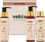 VEBIX PROFESSIONAL Hairfall Control Regiman Ayurvedic Shampoo, Conditioner And Oil, 300 Ml (Set Of 3)
