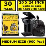 averX Premium Black Garbage Bag - 20x24 inches (Pack of 30, 900 Pieces, Extra Medium) - 30 Bags / Pack